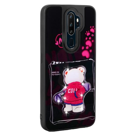 Oppo A5 2020 Uyumlu Kılıf Parlayan Kabartmalı İkonik Figürlü Zore Amas Silikon Kapak