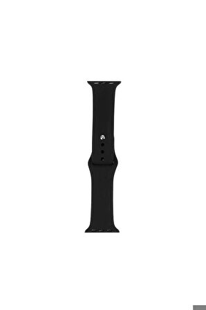 Apple Watch 44mm Uyumlu Band Serisi Klasik Kordon Silikon Strap Kayış Siyah