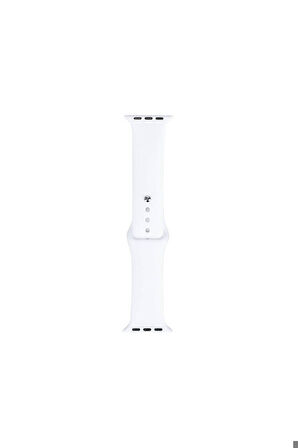 Apple Watch 44mm Uyumlu Band Serisi Klasik Kordon Silikon Strap Kayış Beyaz
