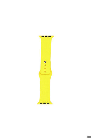 Apple Watch 44mm Uyumlu Band Serisi Klasik Kordon Silikon Strap Kayış Sarı