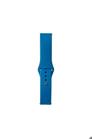 Samsung Galaxy Watch 46mm Uyumlu Band Serisi 22mm Klasik Kordon Silikon Strap Kayış Mavi