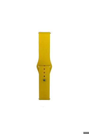 Samsung Galaxy Watch 46mm Uyumlu Band Serisi 22mm Klasik Kordon Silikon Strap Kayış Sarı