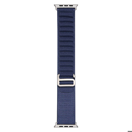 Apple Watch Ultra 49mm Uyumlu Kordon Naylon Kumaş Spor Görünümlü Band-74 Hasır Kayış Lacivert