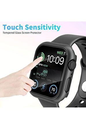 Apple Watch 44mm Uyumlu Zore 01 Kasa ve Ekran Koruyucu Siyah