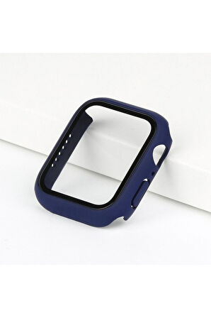Apple Watch 7 45mm Uyumlu Zore 01 Kasa ve Ekran Koruyucu Lacivert