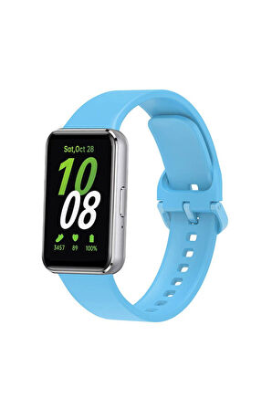 Samsung Galaxy Fit 3 Uyumlu Silikon Kordon Zore KRD-110 Strap Kayış Mavi