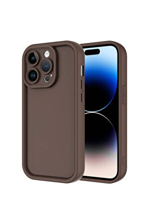 Apple iPhone 14 Pro Max Uyumlu Kılıf Kamera Korumalı Zore Ananas Kapak Kahverengi