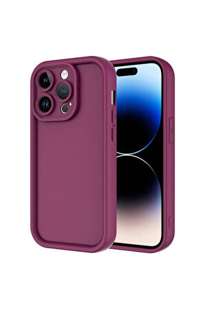 Apple iPhone 14 Pro Max Uyumlu Kılıf Kamera Korumalı Zore Ananas Kapak Mürdüm