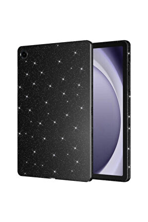 Samsung Galaxy Tab S7 T870 Uyumlu Simli Parlak Görünümlü Zore Tablet Koton Kılıf Siyah