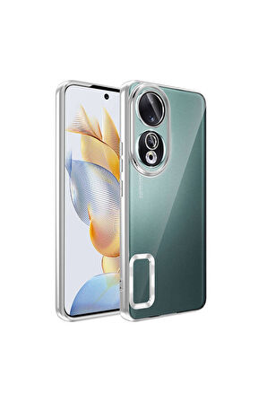 Huawei Honor 90 Uyumlu Kılıf Kamera Korumalı Logo Gösteren Zore Omega Kapak Siyah