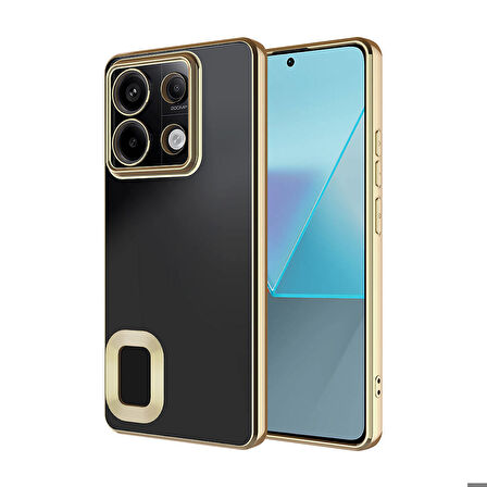 Xiaomi Redmi Note 13 Pro 4G Uyumlu Kılıf Kamera Korumalı Logo Gösteren Zore Omega Kapak Gold