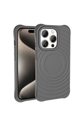 Apple iPhone 15 Pro Uyumlu Magsafe Şarj Özellikli Airbagli Mat Görünümlü Zore Hepi Kapak Pembe Açık