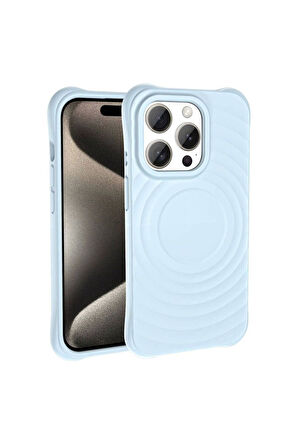 Apple iPhone 15 Pro Max Uyumlu Magsafe Şarj Özellikli Airbagli Mat Görünümlü Zore Hepi Kapak Pembe Açık