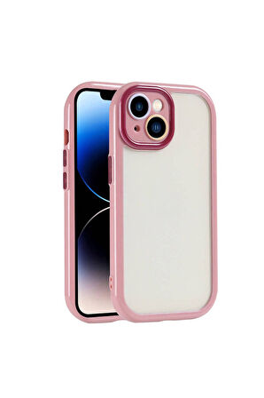 Apple iPhone 14 Uyumlu Kılıf Kamera Korumalı Renkli Kenar ve Çerçeve Tasarımlı Zore Vitamin Kapak Mürdüm