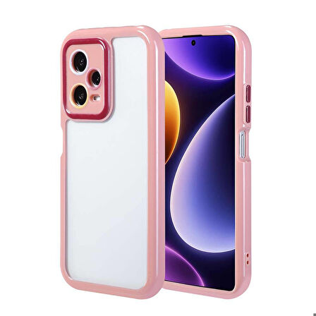 Xiaomi Redmi Note 12 Pro Plus 5G Uyumlu Kılıf Kamera Korumalı Renkli Kenar ve Çerçeve Tasarımlı Zore Vitamin Kapak Mürdüm