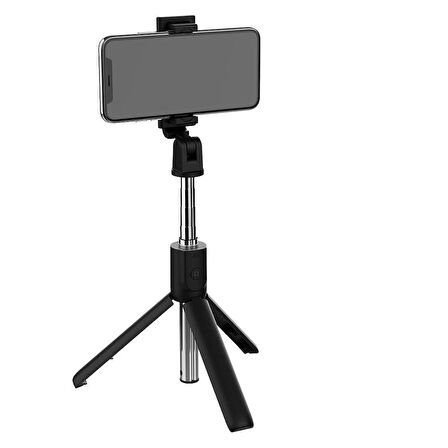 Zore S05 Bluetooth Selfie Özellikli Çok Fonksiyonlu Teleskopik Canlı Yayın Tripod Selfie Çubuğu