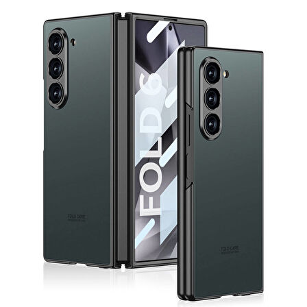 Samsung Galaxy Z Fold 6 Uyumlu Kılıf Titanyum Metal Tasarımlı Zore Kıpta Caz Kapak