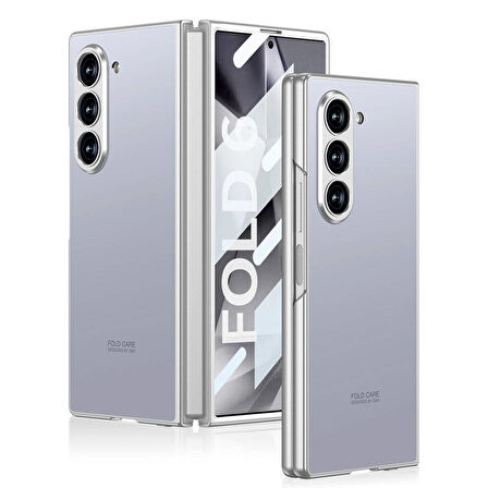 Samsung Galaxy Z Fold 6 Uyumlu Kılıf Titanyum Metal Tasarımlı Zore Kıpta Caz Kapak