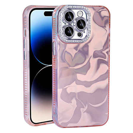 Apple iPhone 14 Pro Max Uyumlu Kılıf Airbagli Parlak Taş Detay Tasarımlı Zore Esila Kapak