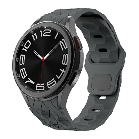 Samsung Galaxy Watch 6 44mm Uyumlu Zore KRD-116 20mm Futbol Desenli Spor Tasarımlı Silikon Kordon