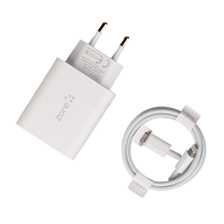 Zore XMac Serisi X7 Type-C to Lightning Ev Şarj Aleti 20W