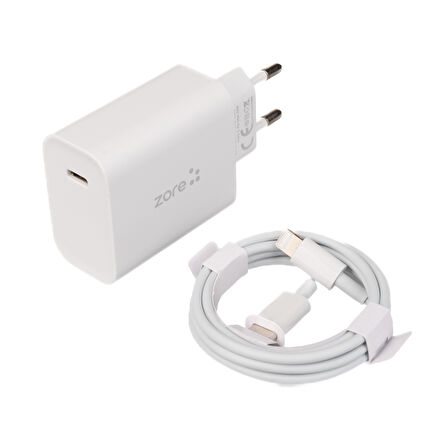 Zore XMac Serisi X7 Type-C to Lightning Ev Şarj Aleti 20W