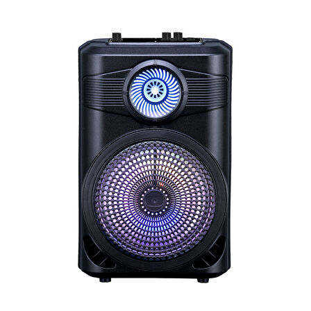Zore GD-904 Dijital LED Göstergeli FM Radyolu Mikrofonlu RGB TWS 8 inç Stereo Bass Kablosuz Karaoke Hoparlör