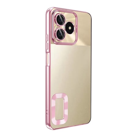 Realme Note 50 Uyumlu Kılıf Silikon Kamera Korumalı Renkli Şeritli Logo Gösteren Zore Omega Kapak