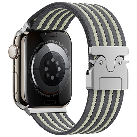 Apple Watch 10 46mm Uyumlu Zore KRD-133 Naylon Kumaş Hasır Örgülü Kordon