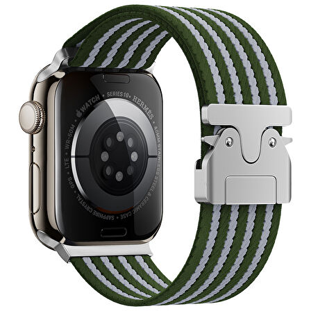 Apple Watch 10 46mm Uyumlu Zore KRD-133 Naylon Kumaş Hasır Örgülü Kordon