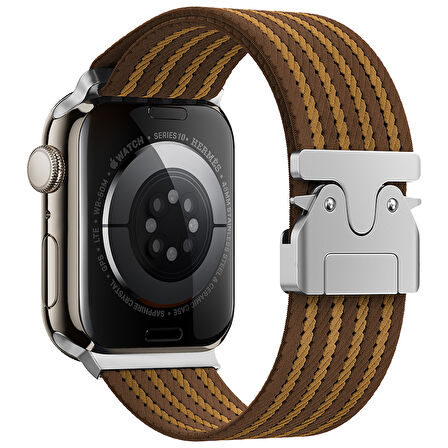 Apple Watch 10 46mm Uyumlu Zore KRD-133 Naylon Kumaş Hasır Örgülü Kordon