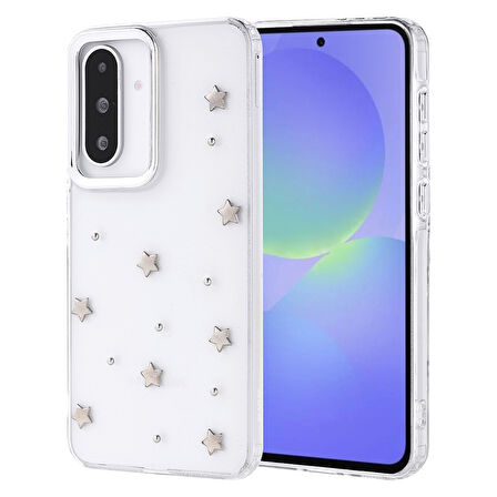 Samsung Galaxy A36 Uyumlu Kılıf Airbag Tasarımlı Simli Şeffaf Zore Kutup Kapak