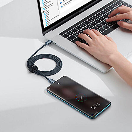 Baseus Crystal Shine 100W Type-C to Type-C 2m – MacBook, iPhone 15/16, Android, Telefon, Tablet ve Laptop Şarj Data Kablosu