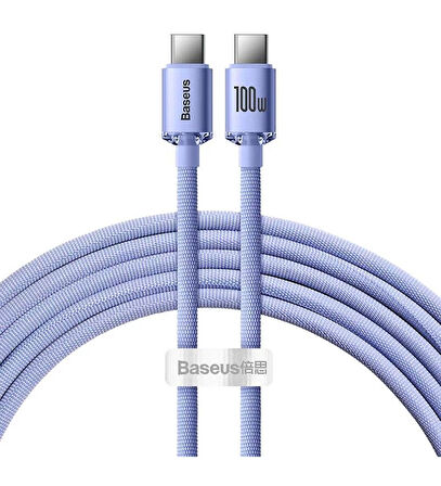 Baseus Crystal Shine 100W Type-C to Type-C 2m – MacBook, iPhone 15/16, Android, Telefon, Tablet ve Laptop Şarj Data Kablosu