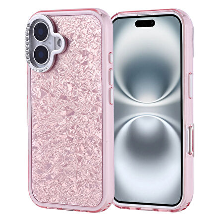 Apple iPhone 16 Uyumlu Kılıf Taşlı Tasarımlı  Zore Kapi Kapak