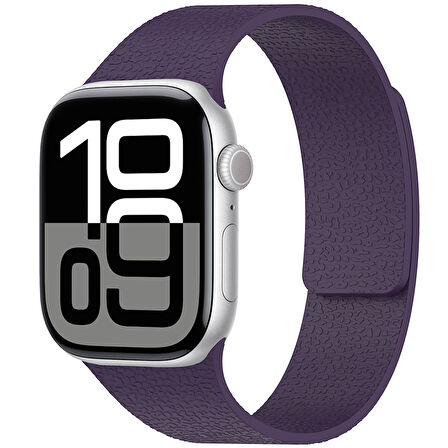 Apple Watch 10 46mm Uyumlu Zore KRD-136 Kabartma Desenli Silikon Kordon