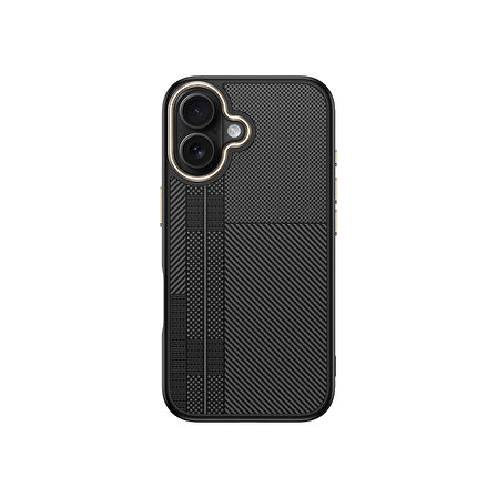 Apple iPhone 16 Uyumlu Kılıf M-safe Şarj Özellikli Karbon Fiber Görünümlü Zore Antina Kapak