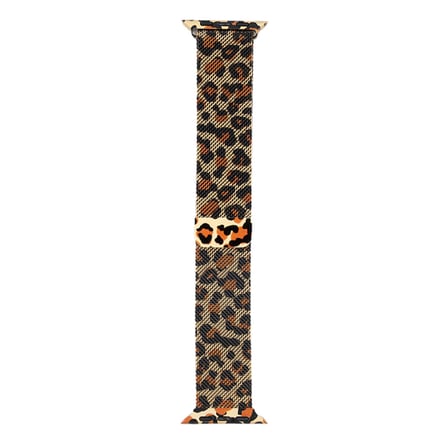 Apple Watch 38mm Uyumlu Zore KRD-01 Leopar Desenli Metal Kordon