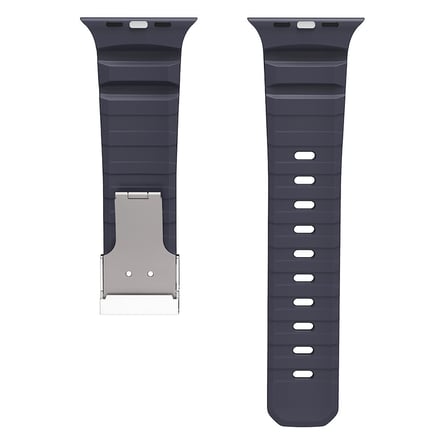 Apple Watch Ultra 49mm Uyumlu Zore KRD-145 Metal Tokalı Silikon Kordon