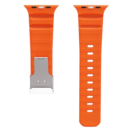Apple Watch 10 46mm Uyumlu Zore KRD-145 Metal Tokalı Silikon Kordon