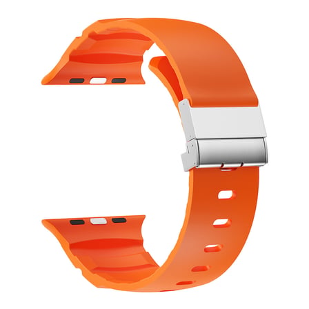 Apple Watch 10 46mm Uyumlu Zore KRD-145 Metal Tokalı Silikon Kordon