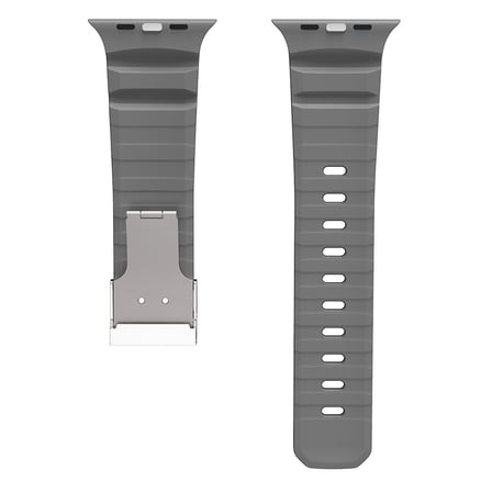 Apple Watch 10 46mm Uyumlu Zore KRD-145 Metal Tokalı Silikon Kordon