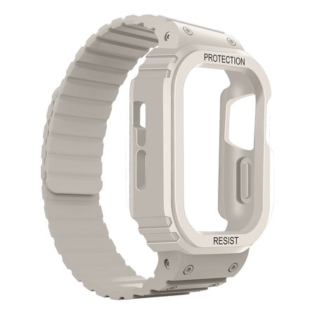 Apple Watch 7 45mm Uyumlu Zore KRD-142 Airbag Tasarımlı Kasa Koruyuculu Silikon Kordon