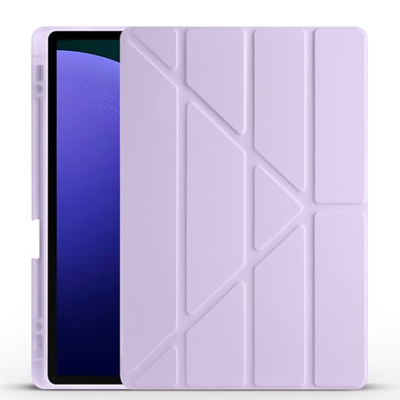 Samsung Galaxy Tab S9 FE Plus Uyumlu Kılıf Zore Tri Folding Kalem Bölmeli Standlı Kılıf