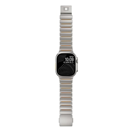 Apple Watch 7 45mm Uyumlu Zore KRD-152 Titanyum Silikon Kordon