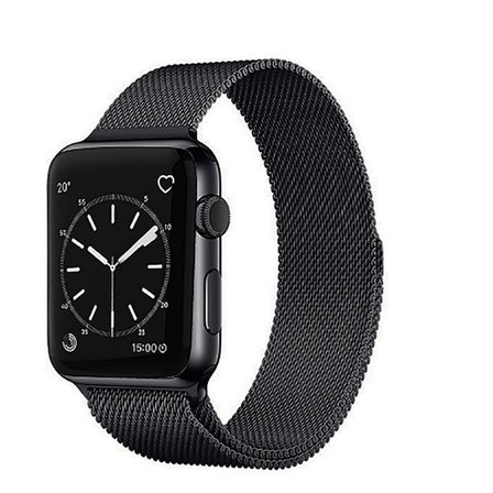 Apple Watch 44mm Uyumlu Kordon Hasır Metal Mıknatıslı Örgü Zore KRD-01 Kayış