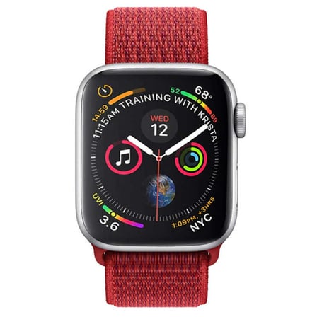 Apple Watch 42mm Uyumlu Kordon Hasır Örgü Cırt Cırtlı Terletmeyen Zore KRD-03 Kumaş Kayış