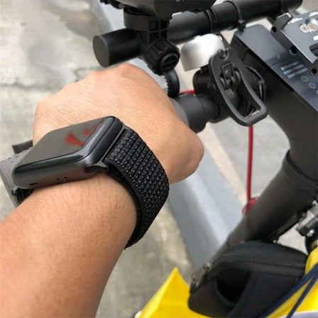 Apple Watch 40mm Uyumlu Kordon Hasır Örgü Cırt Cırtlı Terletmeyen Zore KRD-03 Kumaş Kayış