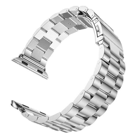 Apple Watch 40mm Uyumlu Kordon Paslanmaz Metal Baklalı Tasarım KRD-04 Kayış