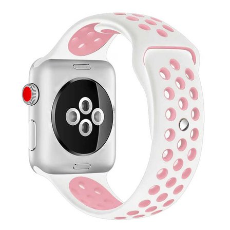 Apple Watch 44mm Uyumlu Kordon Silikon Esnek Yumuşak Delikli Spor KRD-02 Kayış